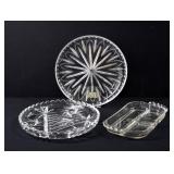Cut Glass Serving Plates & Relish Dish