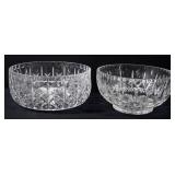 Cut Crystal Bowls Pair w Pedestal