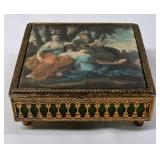 Vintage ï¿½Musesï¿½ Trinket Box w Silken Lid