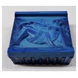 Blue Glass Figural Lidded Box