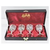 Japan Silverplate Goblet Set w Case