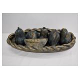 Decorative Fruit Bowl w/ 6 Faux Fruits