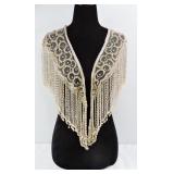 Vintage Beaded Fringe Collar Cape