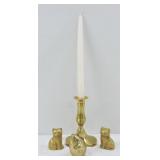 Brass Candlestick w Cat & Mouse Figures