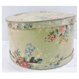 Vintage Floral Hat Box w Lid