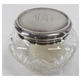 Birks Sterling Lid Cut Glass Dresser Jar