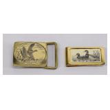 Barlow Brass Scrimshaw Duck Buckle & Clip
