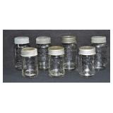 7 Vintage Crown Seal Glass Jars w/ Lids