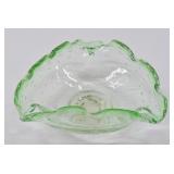 Murano Style Green Bubble Glass Bowl