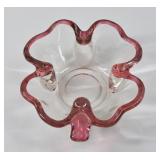 Murano Style Cranberry Art Glass Bowl