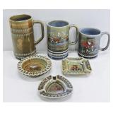 Irish Porcelain Tankards & Ashtrays
