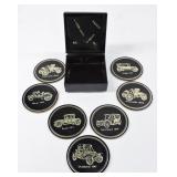 Swedish Vintage Car Coasters Set w Box