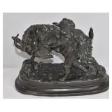 Antique Style Figural Boy & Goat Metal