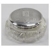 Cut Glass Dresser Jar w/ Sterling Lid