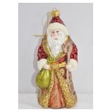 Glass Santa Ornament 7' H