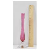 Val St Lambert Pink Bud Vase