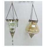 Hanging Glass Candle Holders (2)