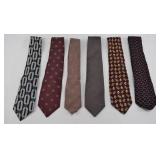 6 Designer Silk Ties Valentino Cerruti