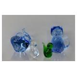 Art Glass Animal Figurine Lot (4pc)