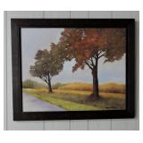 Signed Framed Autumn Landscape Oil Painting