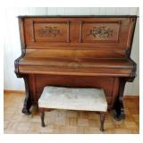 Bell Organ & Piano Co. Upright Piano with Bench