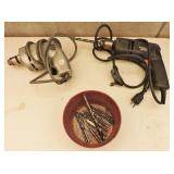 2 Electric Drills And Assorted Bits