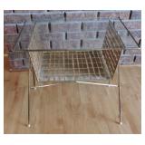 MCM Brass-Tone Magazine Rack Side Table
