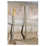 2 Vintage Hand Tools ï¿½ Pickaxe & Axe