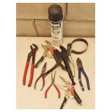 Assorted Hand Tools & Leak-Stop Sealant Spray