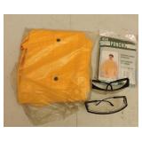 Lot of Rain Gear & Safety Glasses