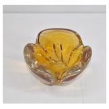 Signed Chalet Amber & Cinnamon Sommerso Bowl