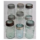 9 Crown Seal Canadian Fruit Jars w Original Lids