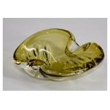 MCM Signed Chalet Art Glass Console Bowl / Ashtray