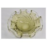 Signed Chalet  Art Glass Swirl Pattern Ashtary