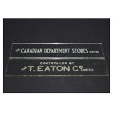 Rare Eaton Canadian Retail Display Glass Panels