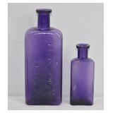 T Eaton Amethyst Glass Apothecary Bottles