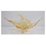 Eaton's Chalet Canada Amber Art Glass Centerpiece