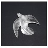 Signed Lalique France Crystal Swallow Figurine