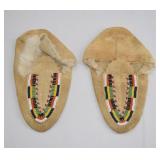 Vintage Handcrafted Beaded Hide Moccasins