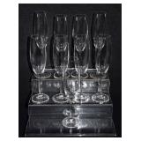 9 Clear Stemmed Champagne Flutes