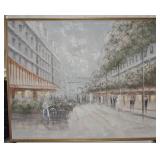 Lee Reynolds Parisian Boulevard Scene Oil On Canvs