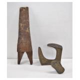 Cast Iron Cobbler's Shoe Last & Wooden Boot Jack