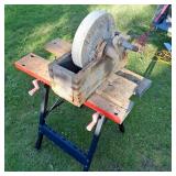Antique Hand Crank Grindstone