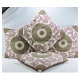 4 Large Decorative Medallion Throw Pillows ï¿½ 24'