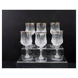 Gold-Rimmed Cut Glass Wine Glasses ï¿½ 6 Pc