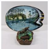 Vintage Florida Souvenir Ashtrays ï¿½ 2 Pc