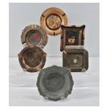 Vintage Souvenir Metal Ashtrays ï¿½ 6 Pc