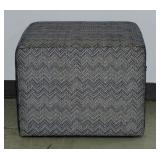 Herringbone Upholstered Cube Ottoman