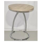 Modern Round Chrome Accent Side Table