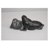 Inuit Soapstone Carving ï¿½ Two Reclining Walruses